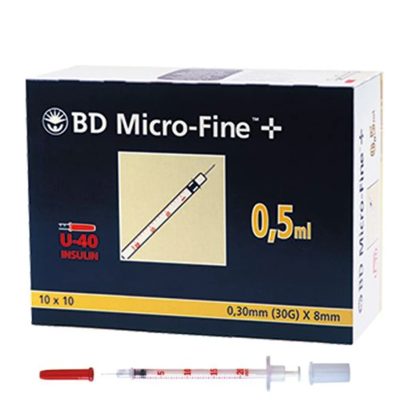 BD MICRO-FINE+ Insulinspr.0,5 ml U40 8 mm 100x0.5ml