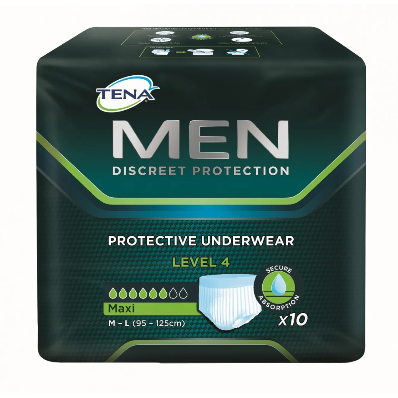 TENA MEN Protective Underwear Level 4 M/L 8x10 ST