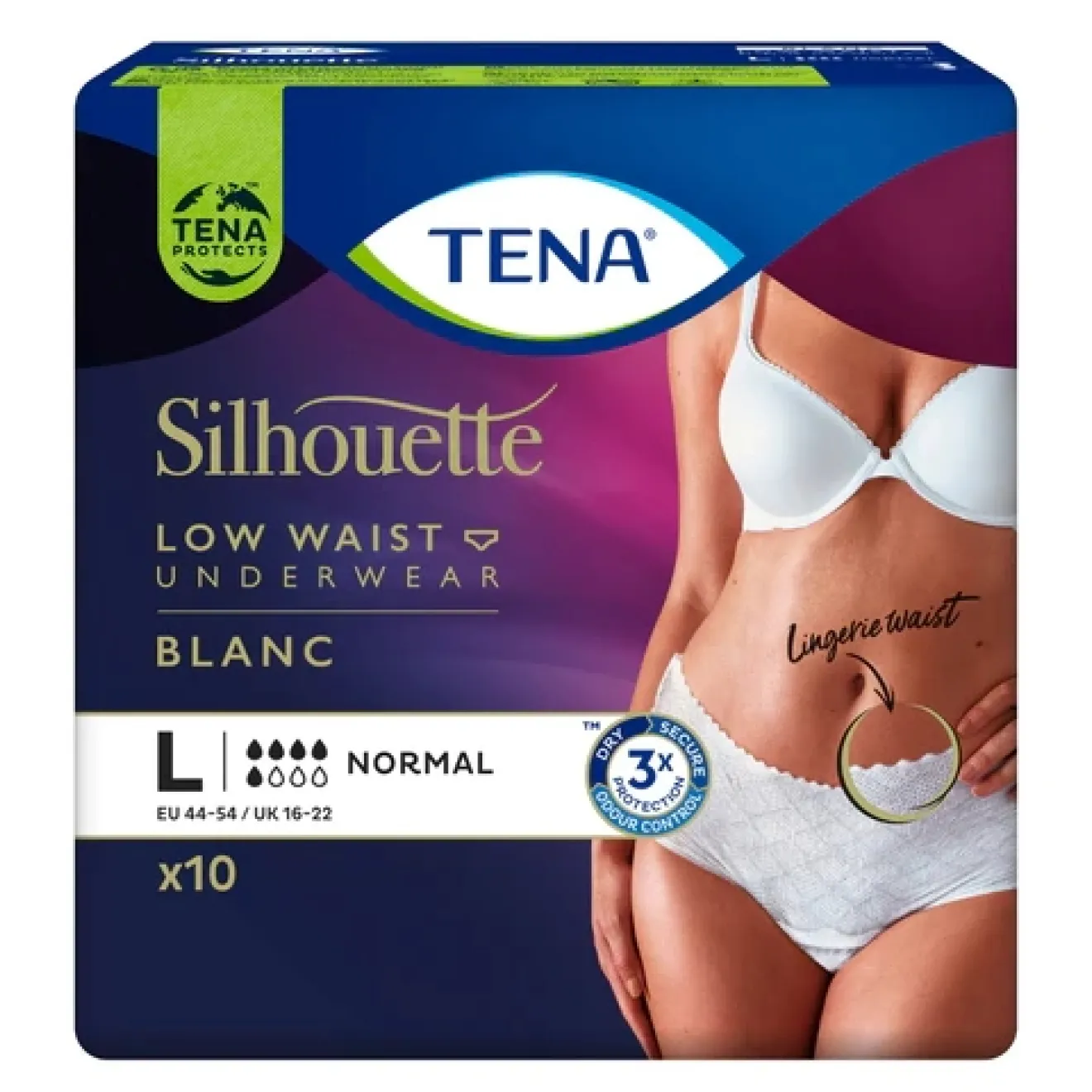 TENA SILHOUETTE Normal Large blanc 6x10 ST