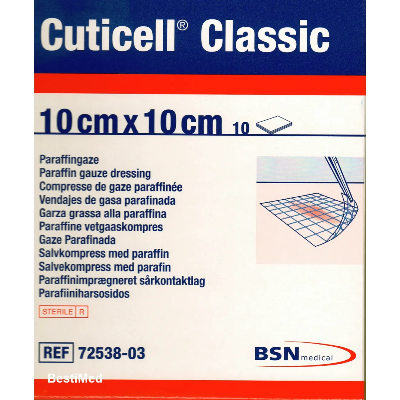 CUTICELL Classic Wundgaze 10x10 cm 100 ST