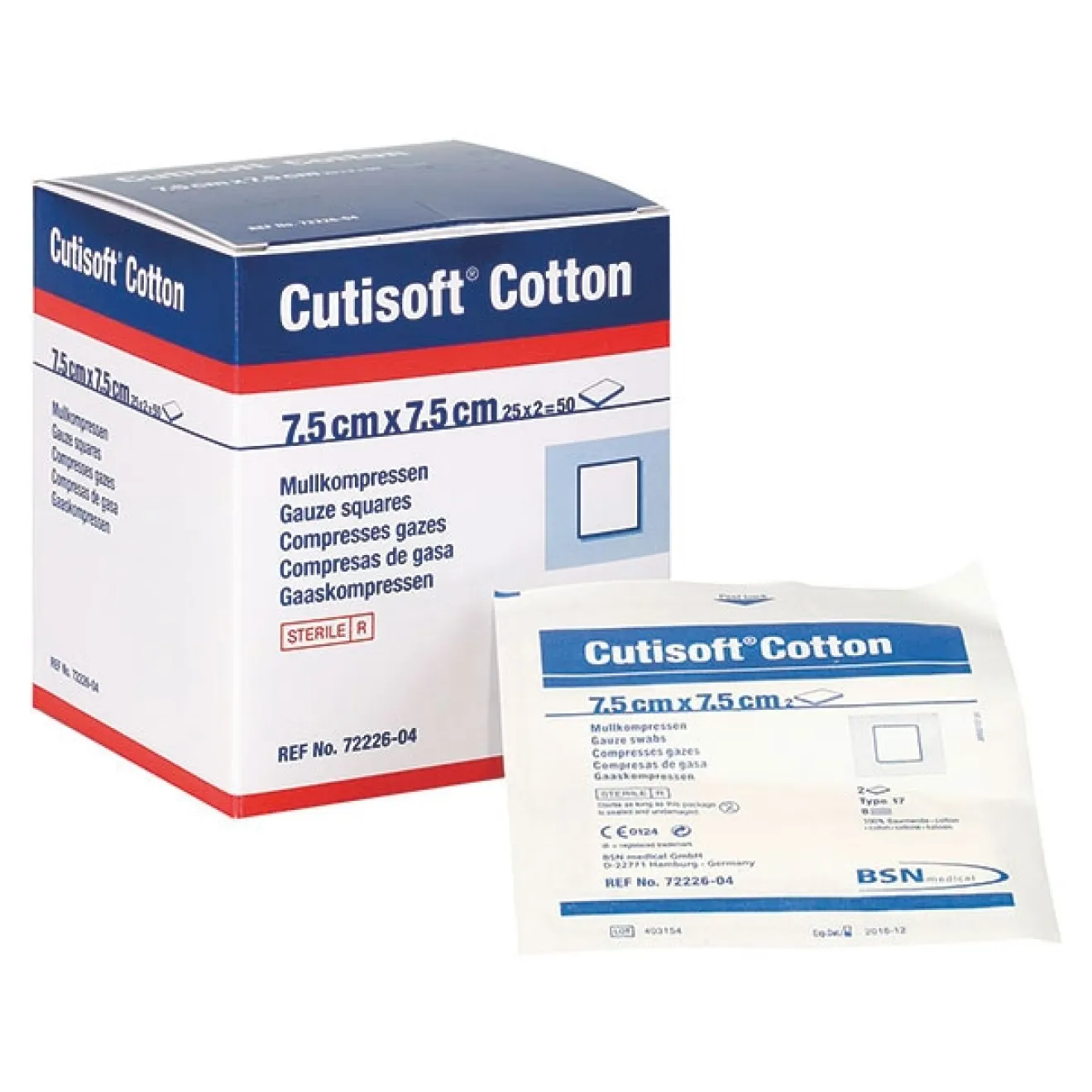 CUTISOFT Cotton Kompressen 7,5x7,5 cm steril 25x2 ST