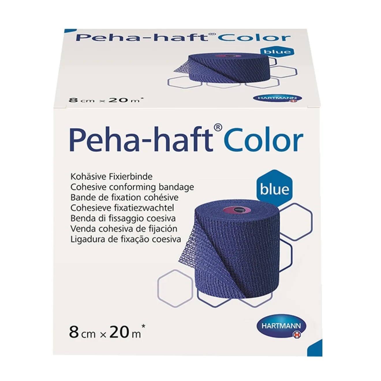 PEHA-HAFT Color Fixierbinde latexfrei 8 cmx20 m BLAU 1 ST 932474