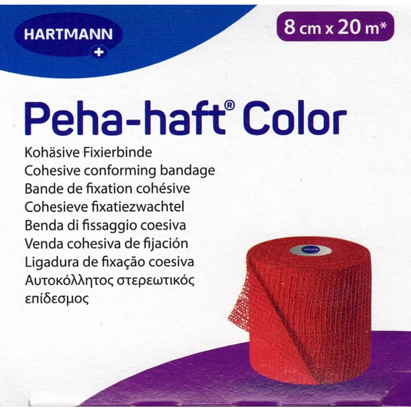 PEHA-HAFT Color Fixierbinde latexfrei 8 cmx20 m ROT 1 ST 932461