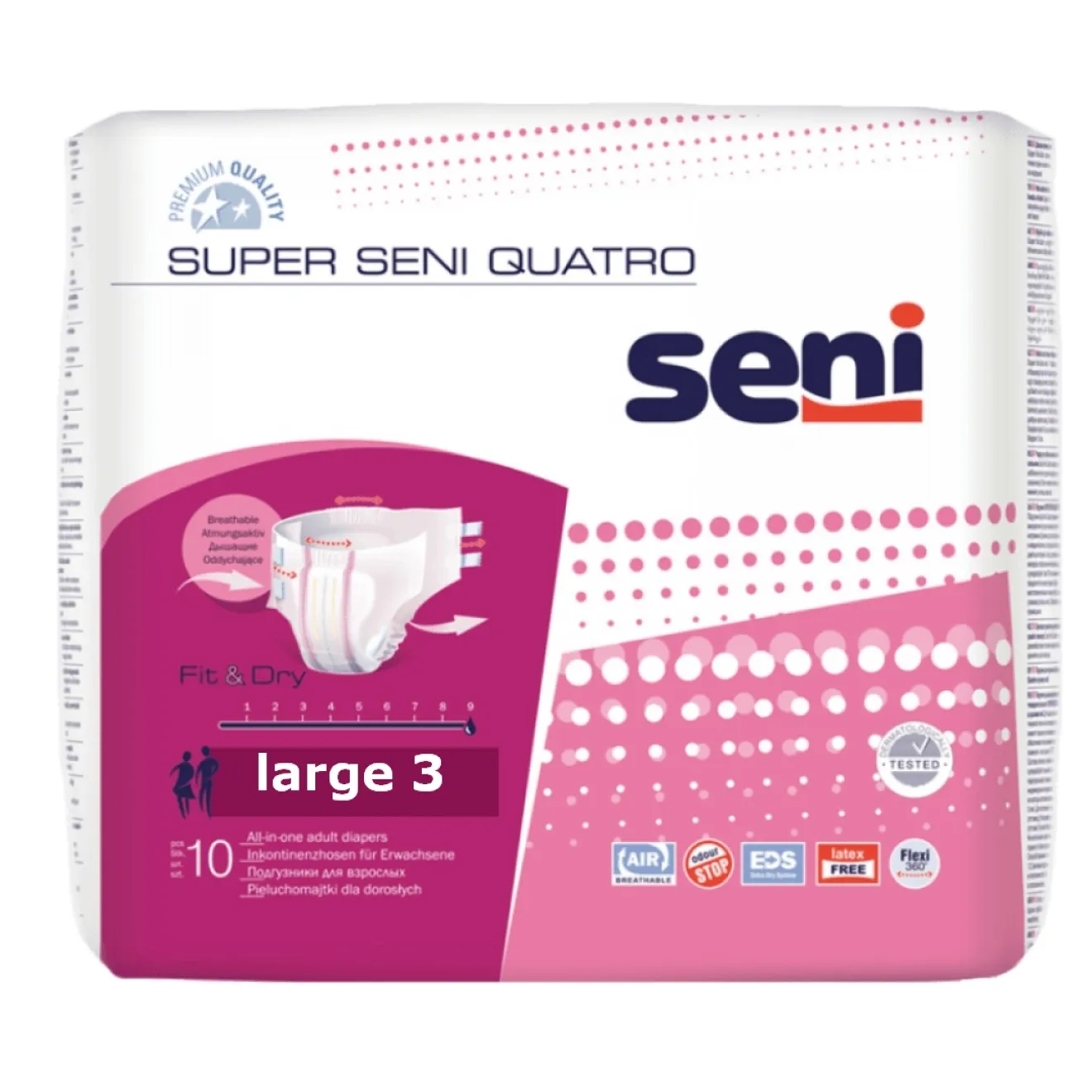 SUPER SENI Quatro Gr.3 L Inkontinenzhose 10 ST