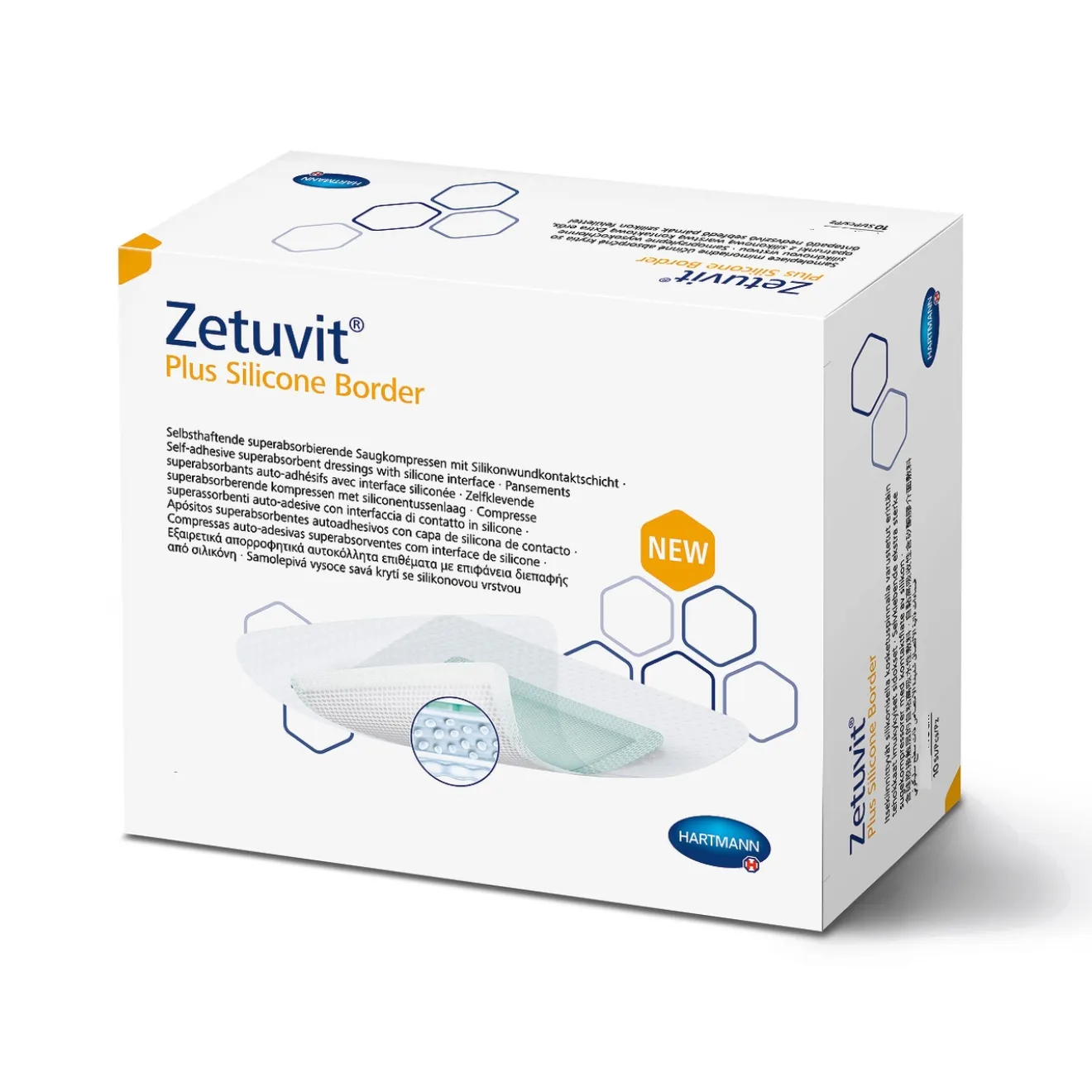 ZETUVIT Plus Silicone Border steril 12,5x12,5 cm 10 ST